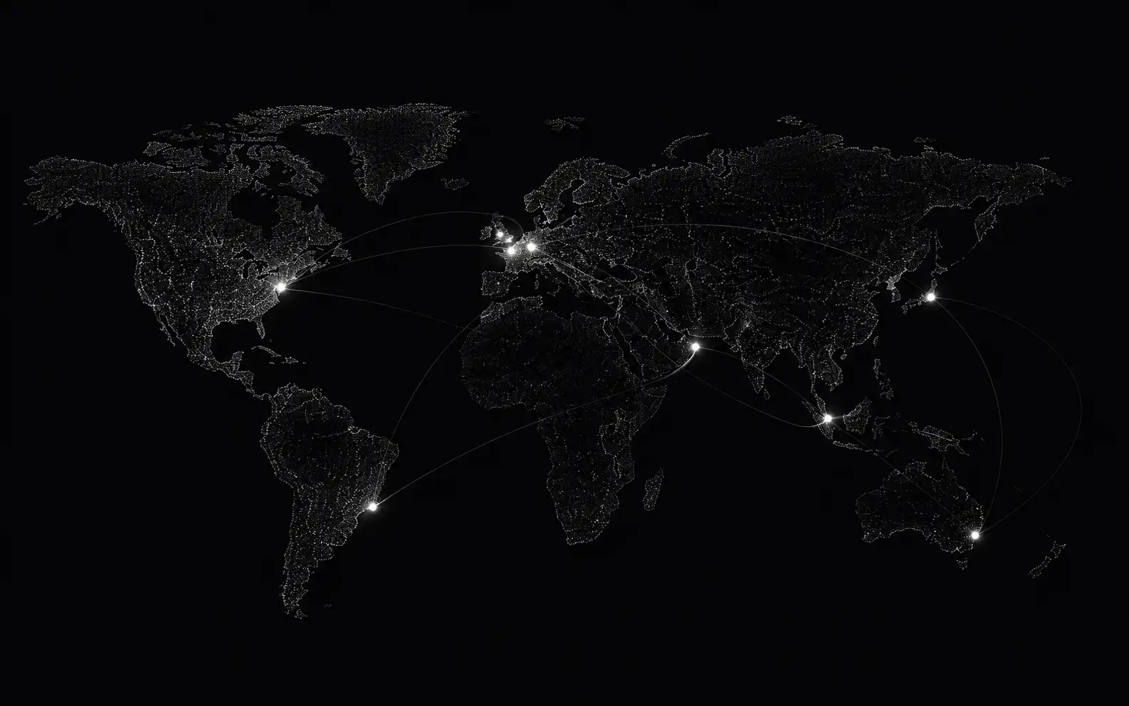 World map showing Nova Global Group offices in eight strategic financial hub locations